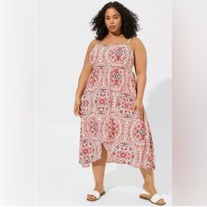 Torrid Square Neck Split Hi-low Summer Dress